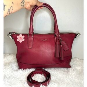 COACH Legacy Molly Duffle tote satchel purse handbag Cognac Glove Leather